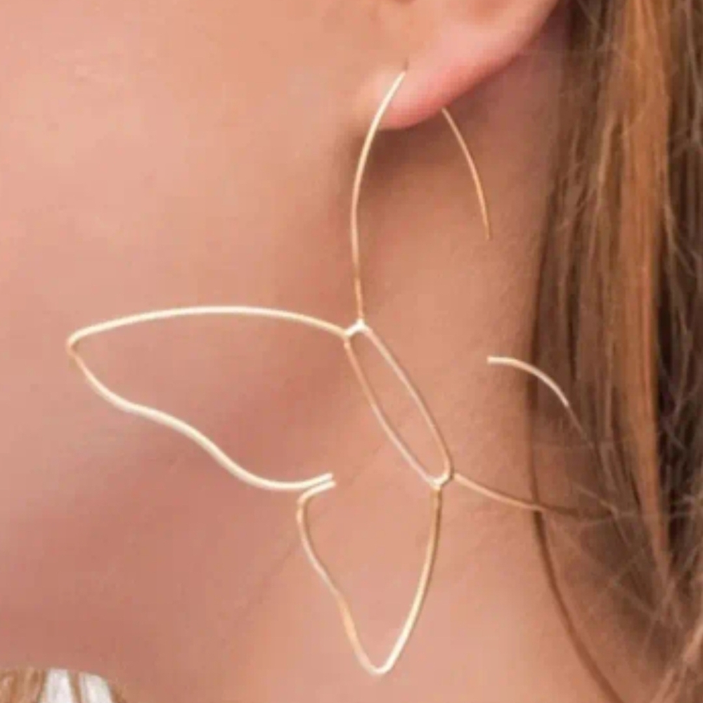 Delicate Gold Butterfly Earrings